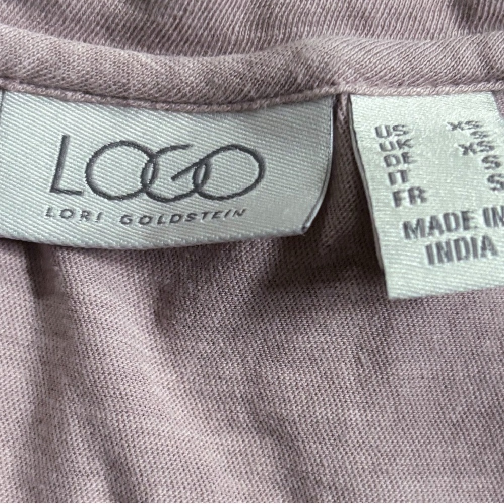 Logo By Lori Goldstein Dusty Mauve Floral Swing Shirt XS Cottage Core Romance - Picture 2 of 4